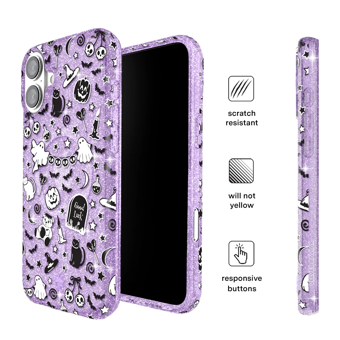 Witchy Lilac Glitter iPhone Case - Image 5