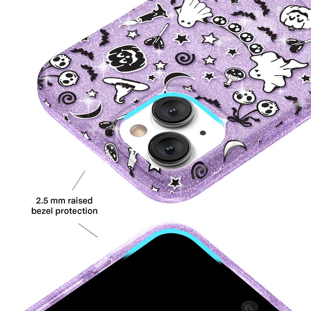 Witchy Lilac Glitter iPhone Case - Image 57