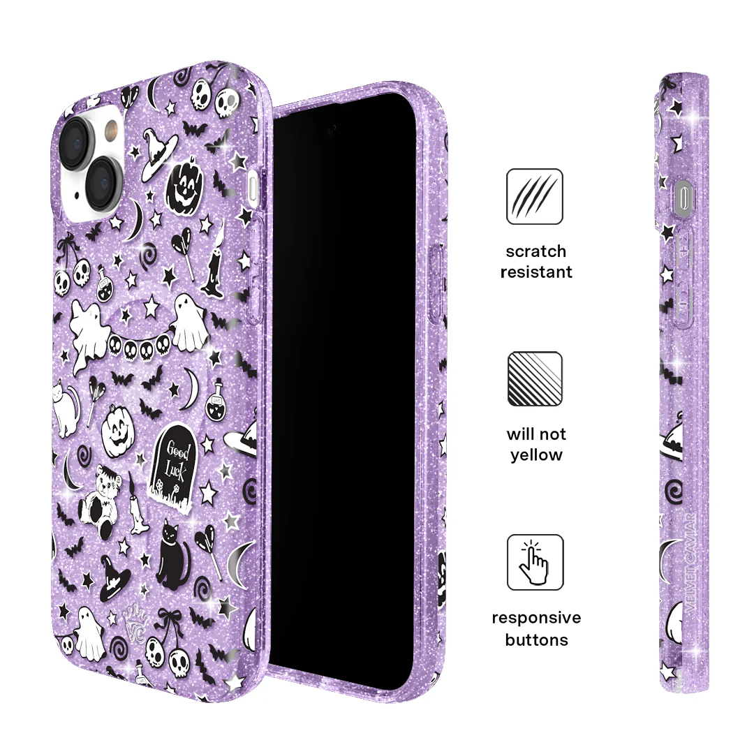 Witchy Lilac Glitter iPhone Case - Image 65
