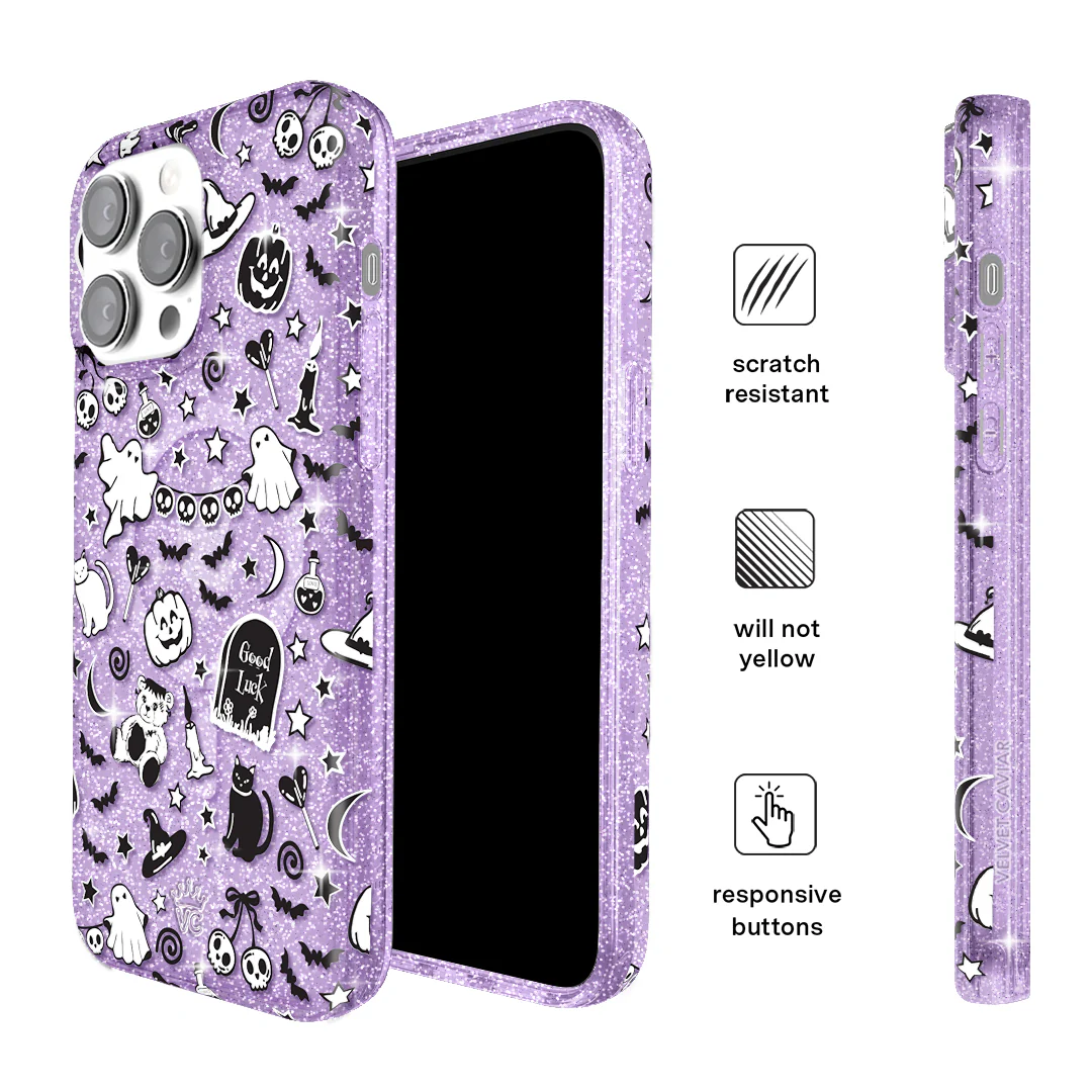 Witchy Lilac Glitter iPhone Case - Image 70