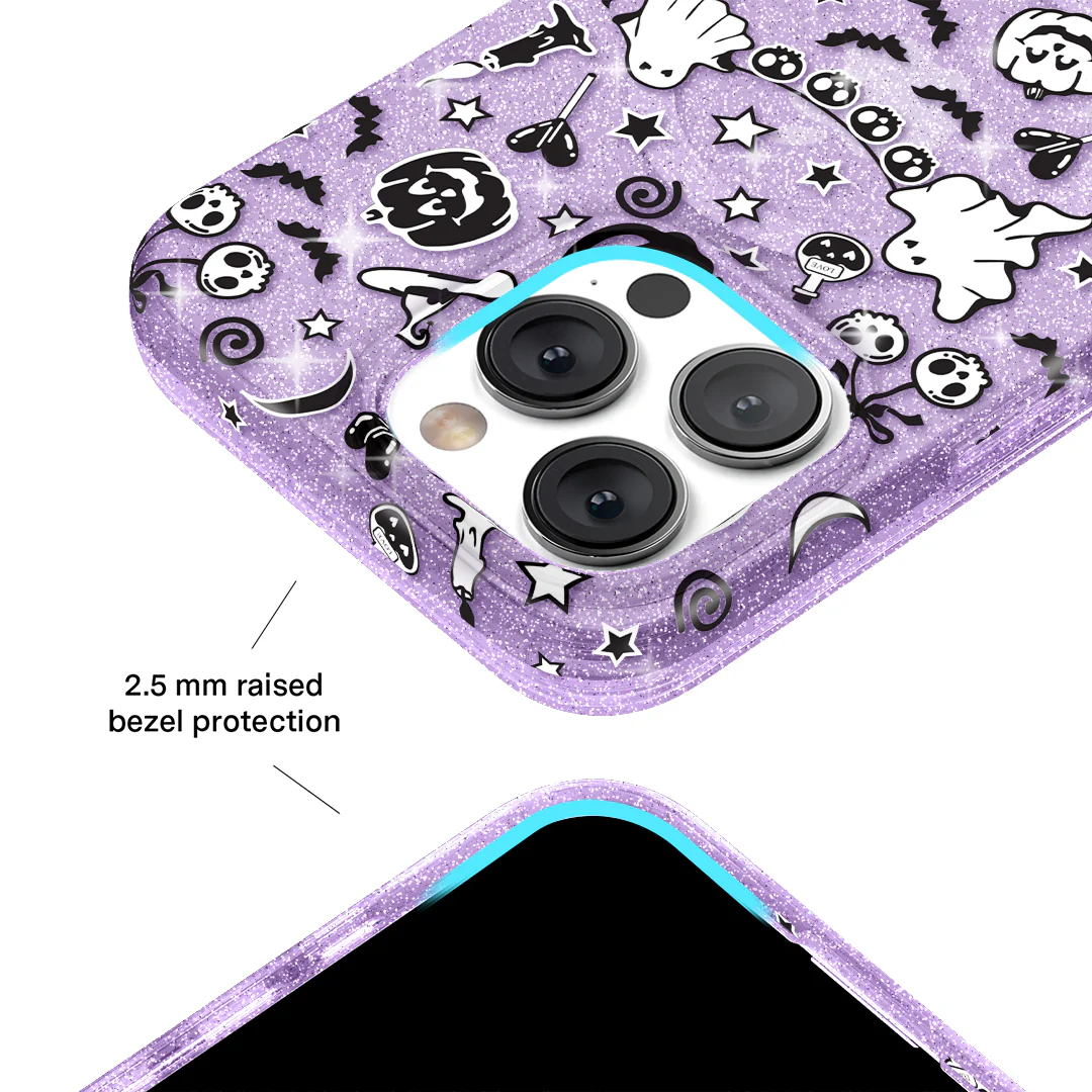 Witchy Lilac Glitter iPhone Case - Image 72