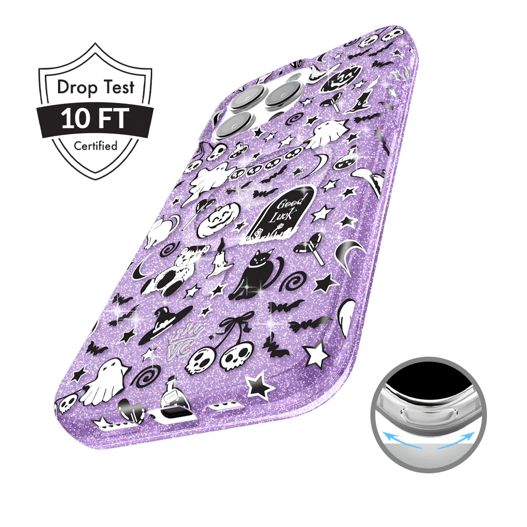 Witchy Lilac Glitter iPhone Case - Image 74