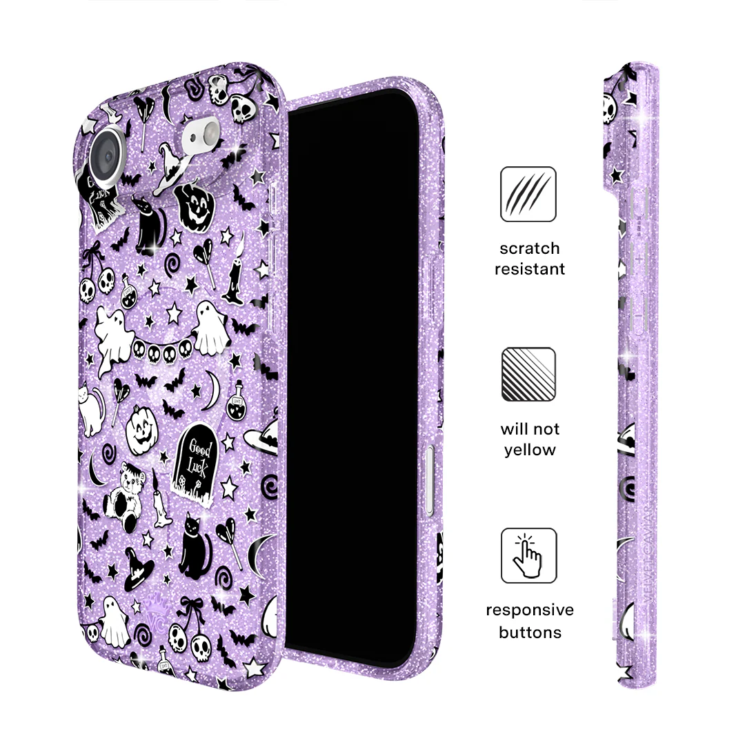 Witchy Lilac Glitter iPhone Case - Image 85