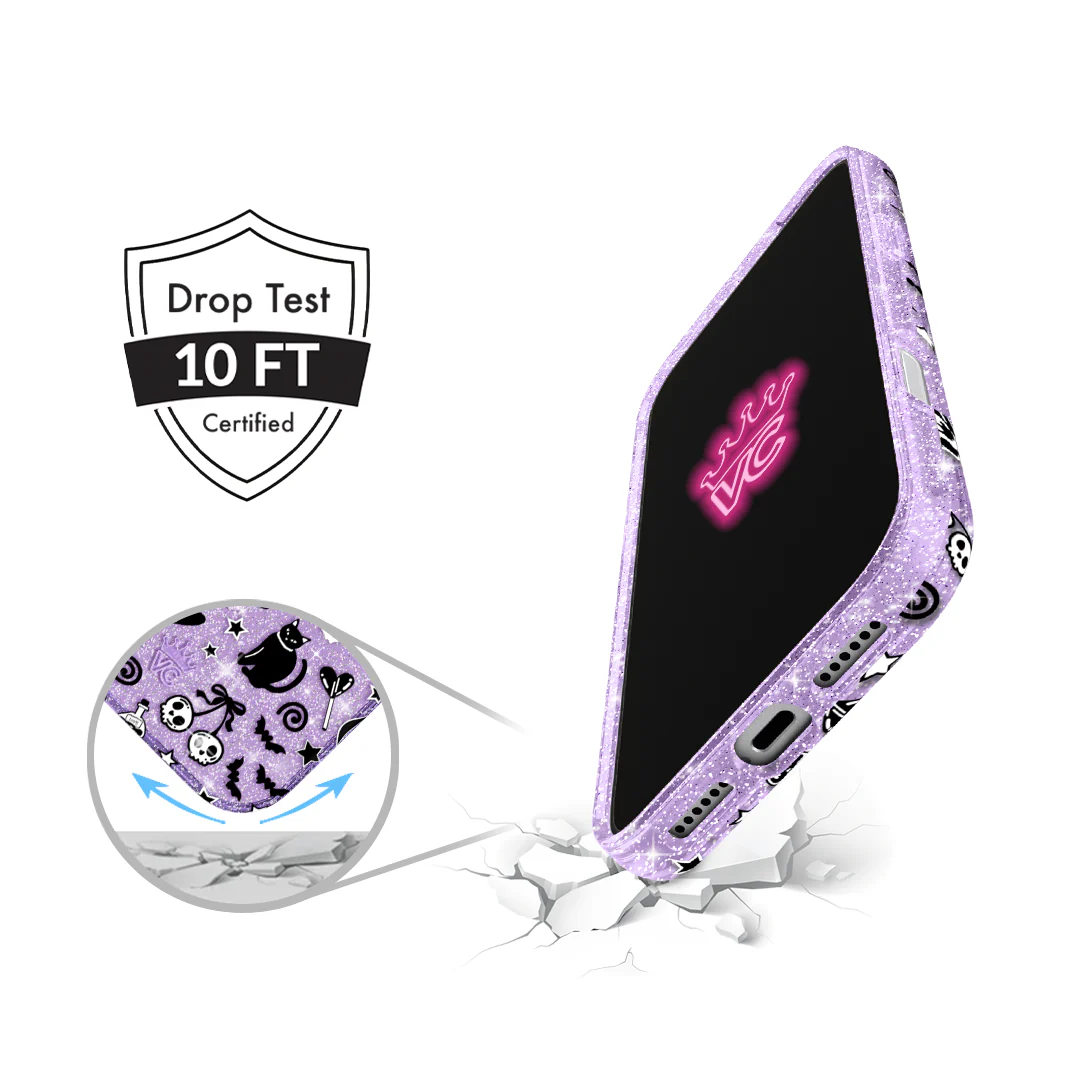 Witchy Lilac Glitter iPhone Case - Image 87