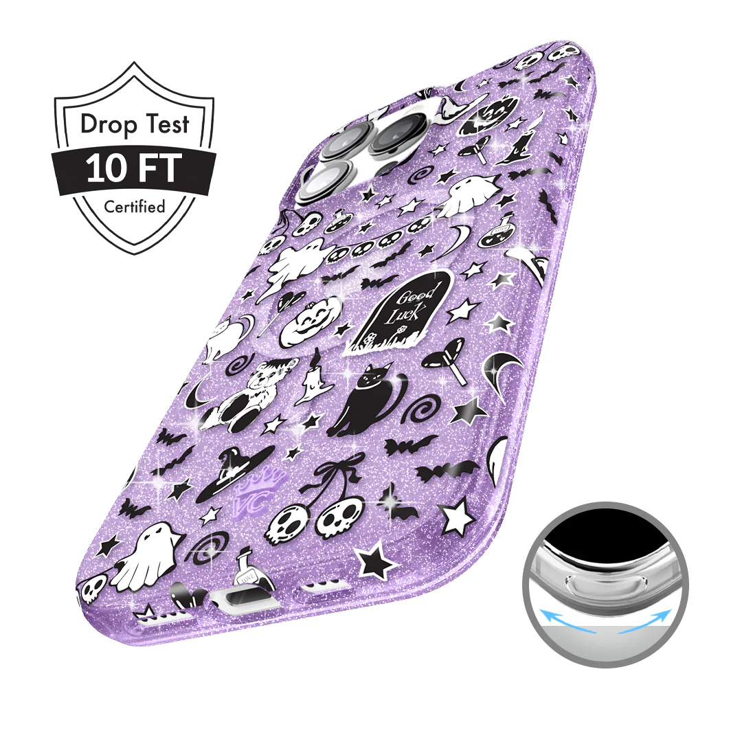 Witchy Lilac Glitter iPhone Case - Image 9